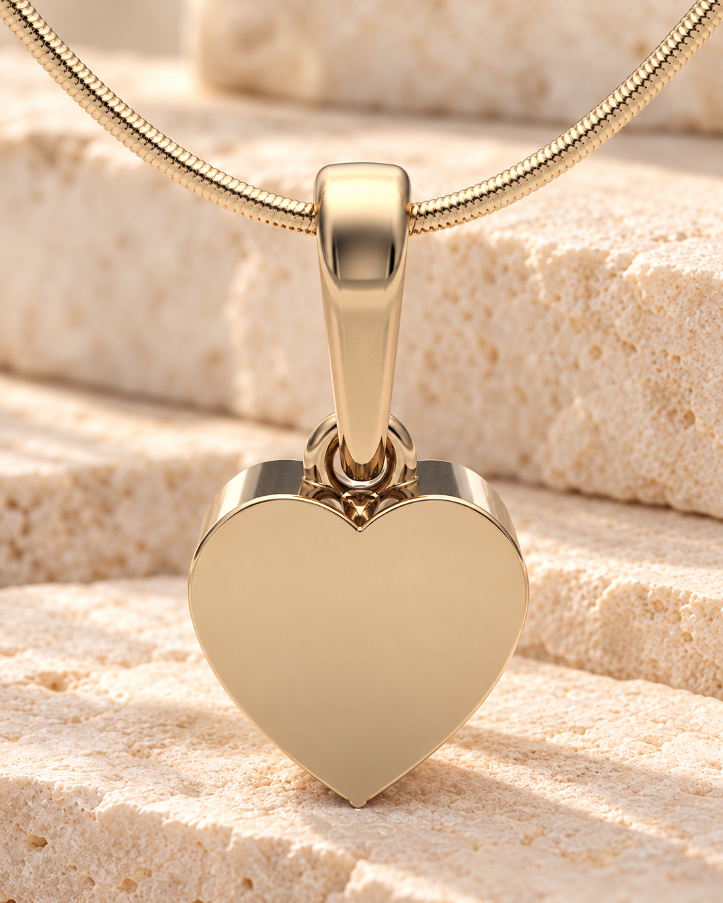 Solid 14K Gold Simple Heart Forever Sealed Cremation Jewelry — main — evr6447kgfs