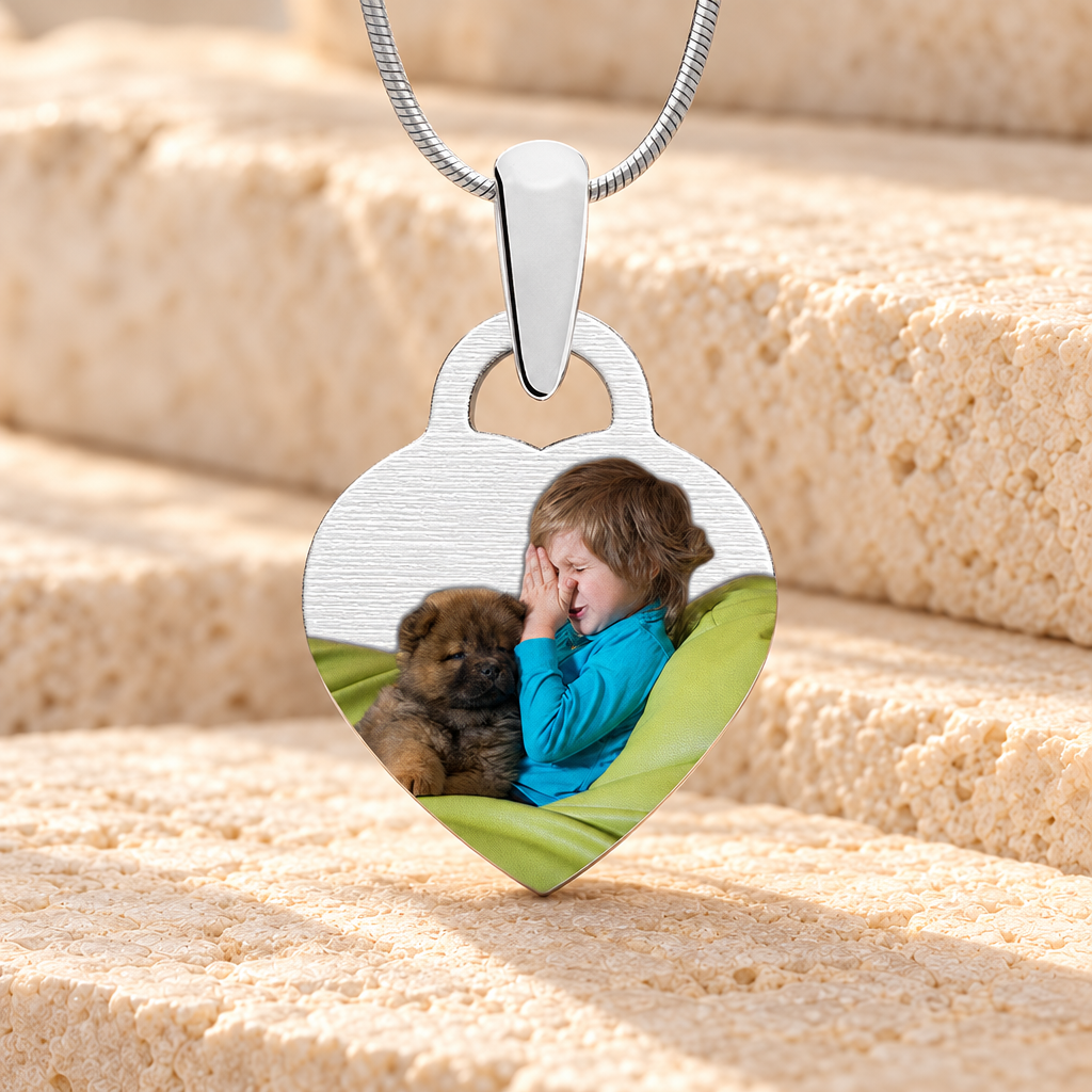 Pet Small Heart Color Photo Engraved Stainless Keepsake — main — evr6562sfc