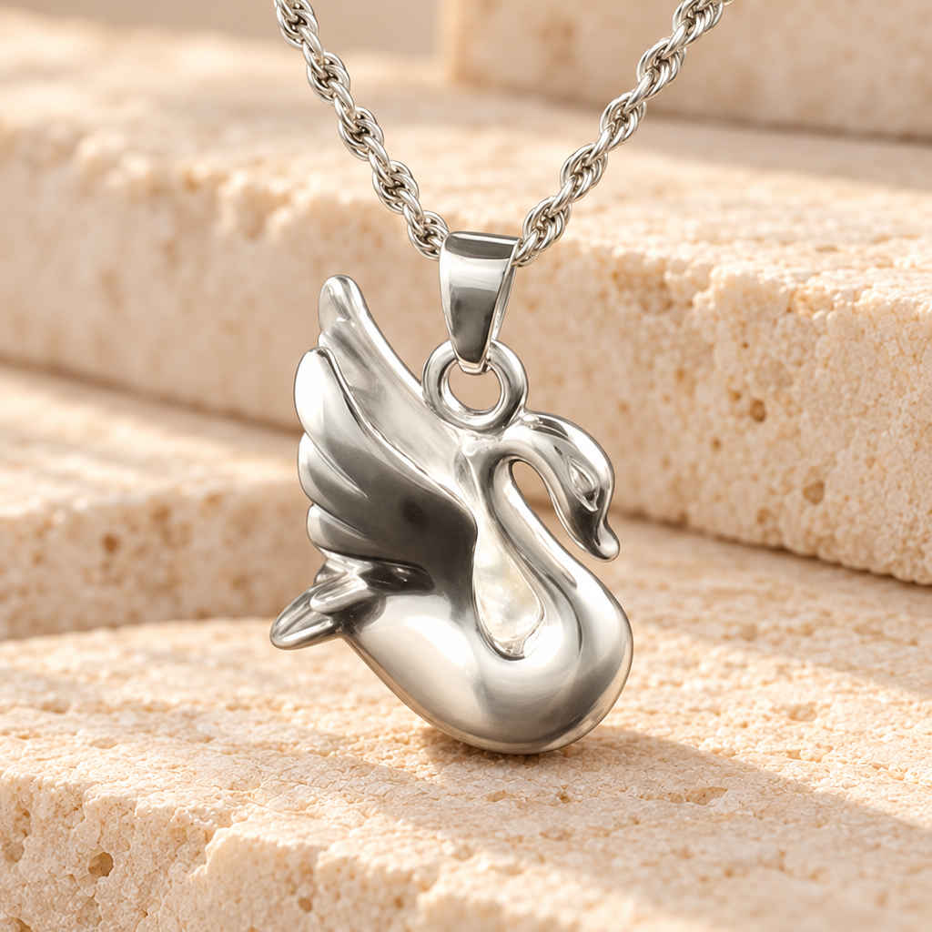 14K White Gold Swan Urn Keepsake — main — evr742wg