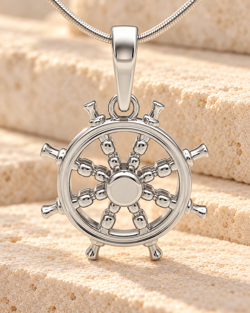 Sterling Silver Ships Wheel Forever Sealed Memorial Jewelry