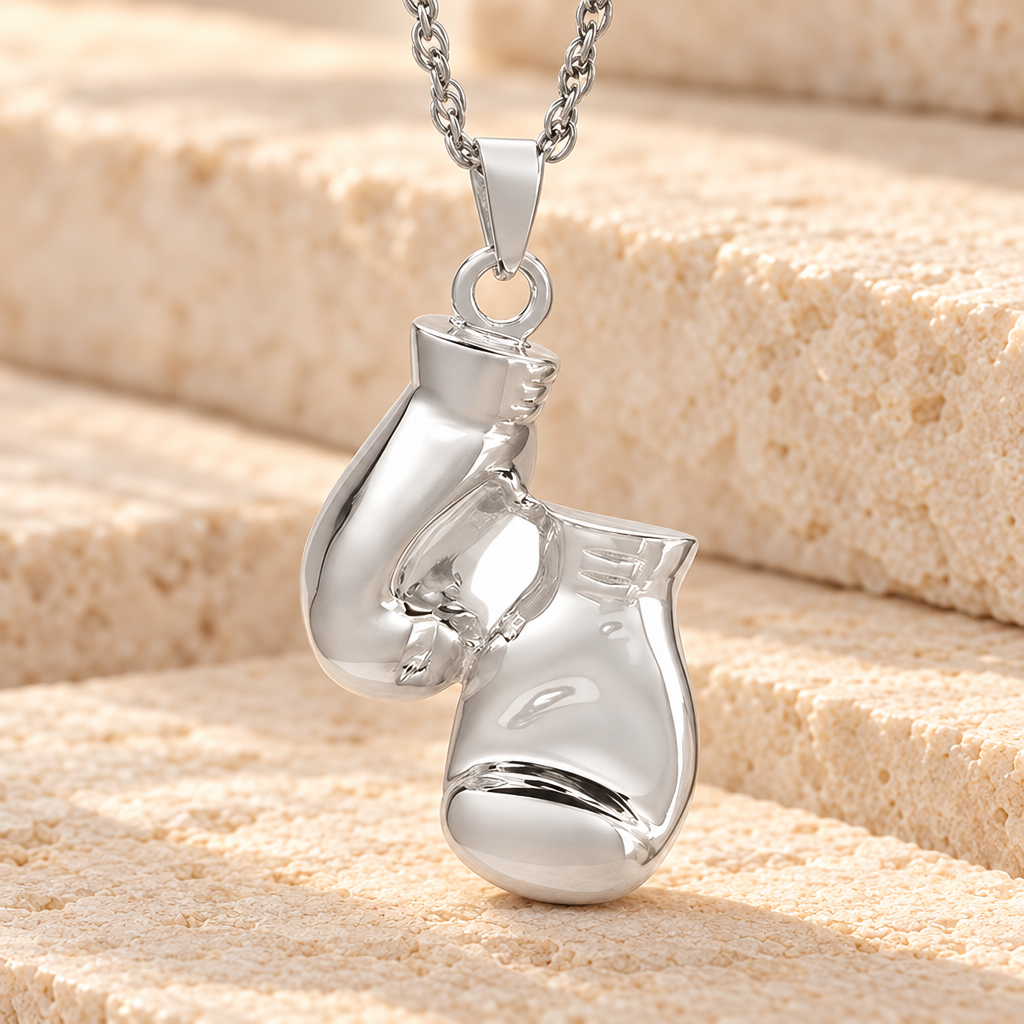 White Gold Boxing Cremation Necklace — main — evr953wg