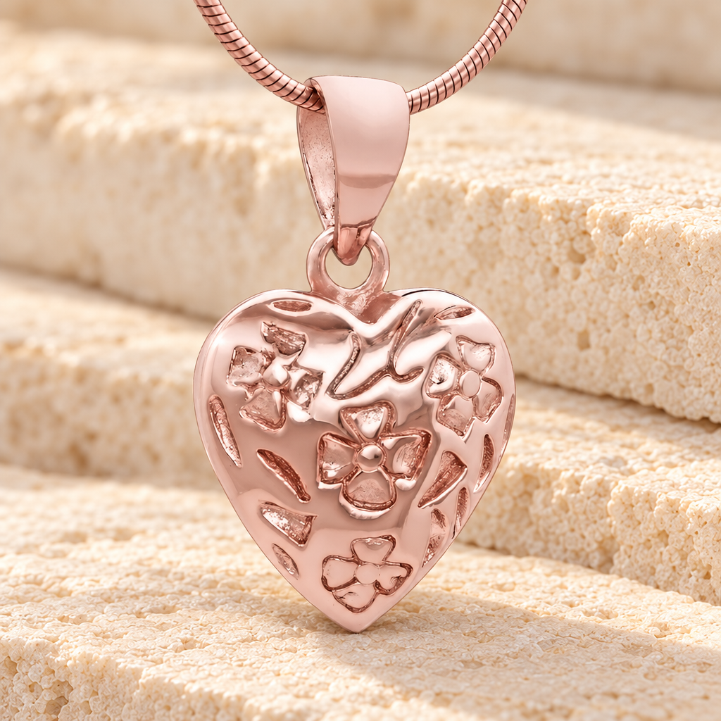Rose Gold Gratitude Heart Cremation Jewelry — main — evr6474rg