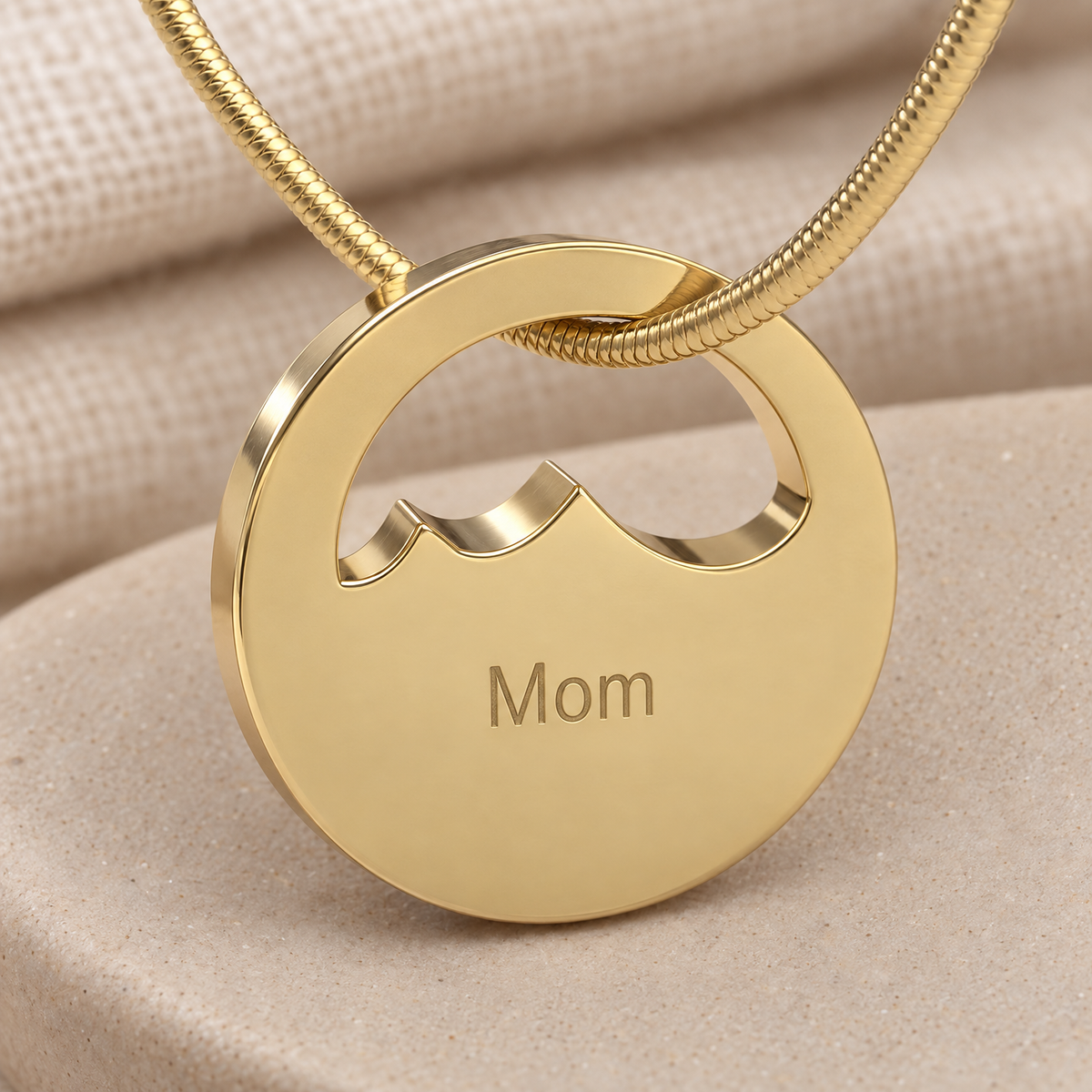 Gold Plated Appalachia Forever Sealed Memorial Jewelry — rear engraving — evr20006gfs