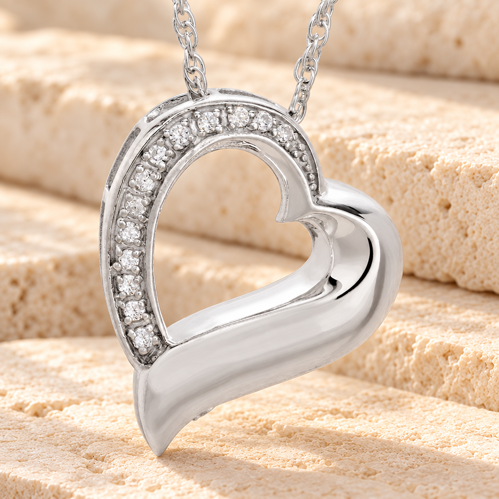14K White Gold Passion Heart Cremation Keepsake — main — evr893wg