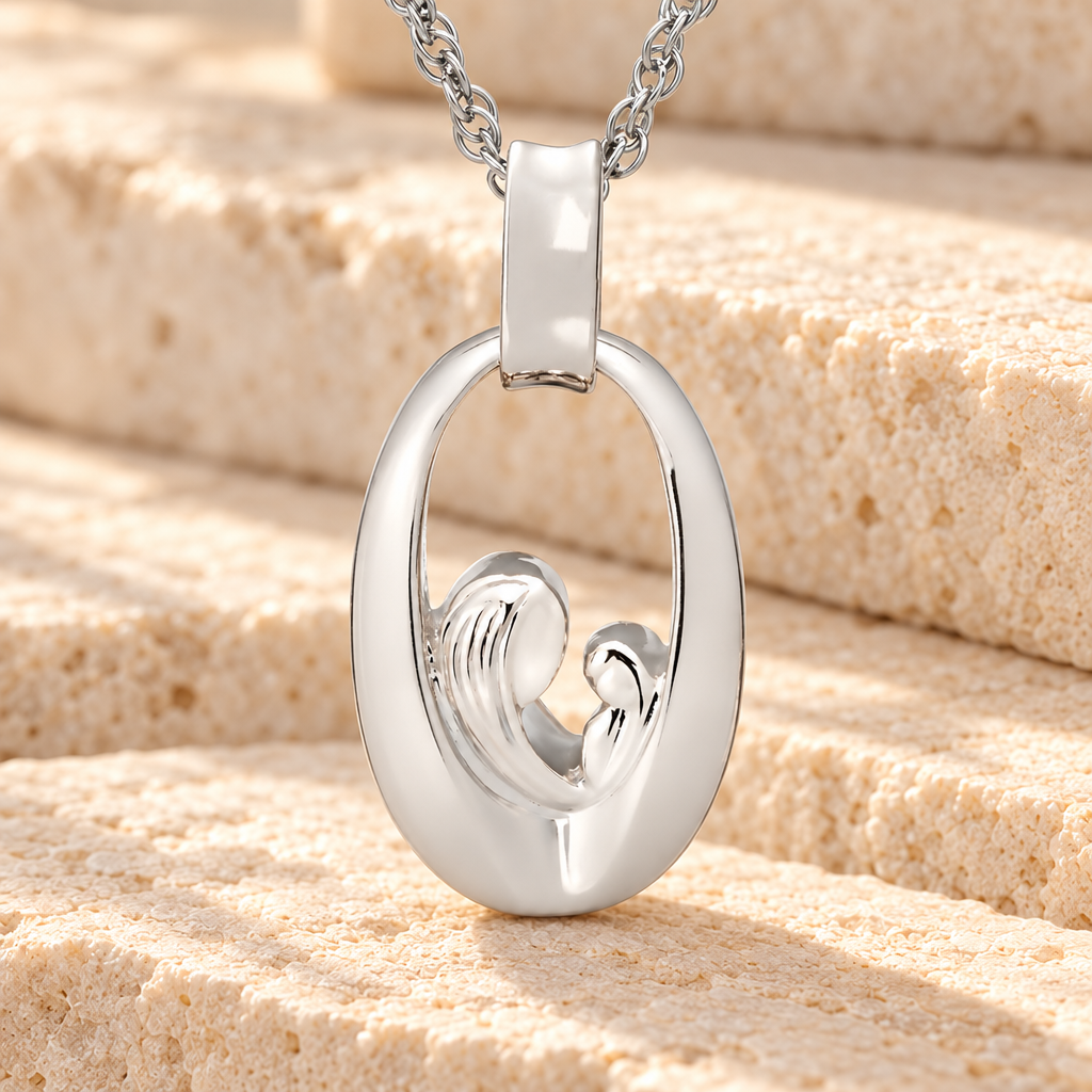Sterling Silver Tender Round Memorial Jewelry — main — evr998ss