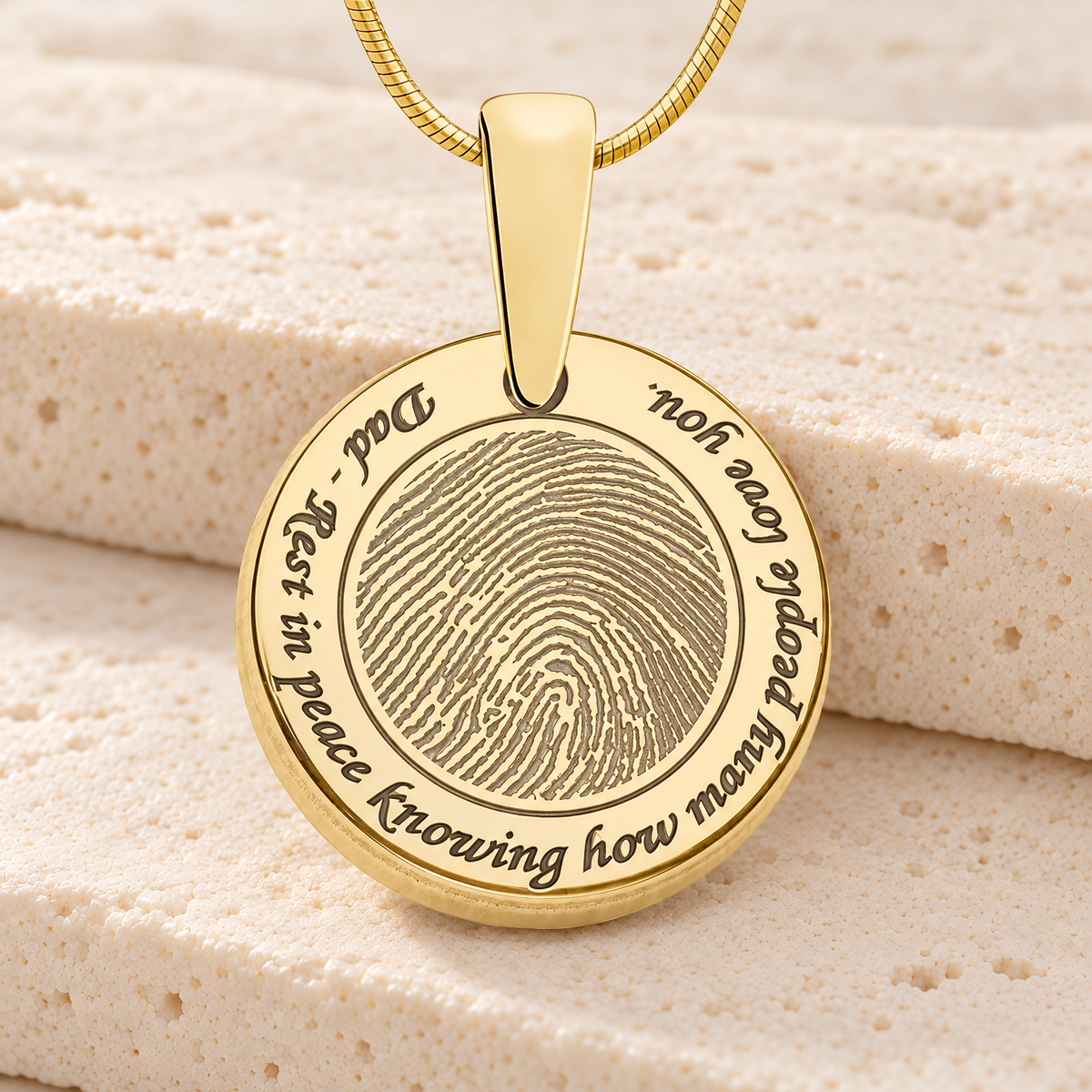 Gold Plated Sterling Eternal Round Fingerprint Necklace — main — evr4825g