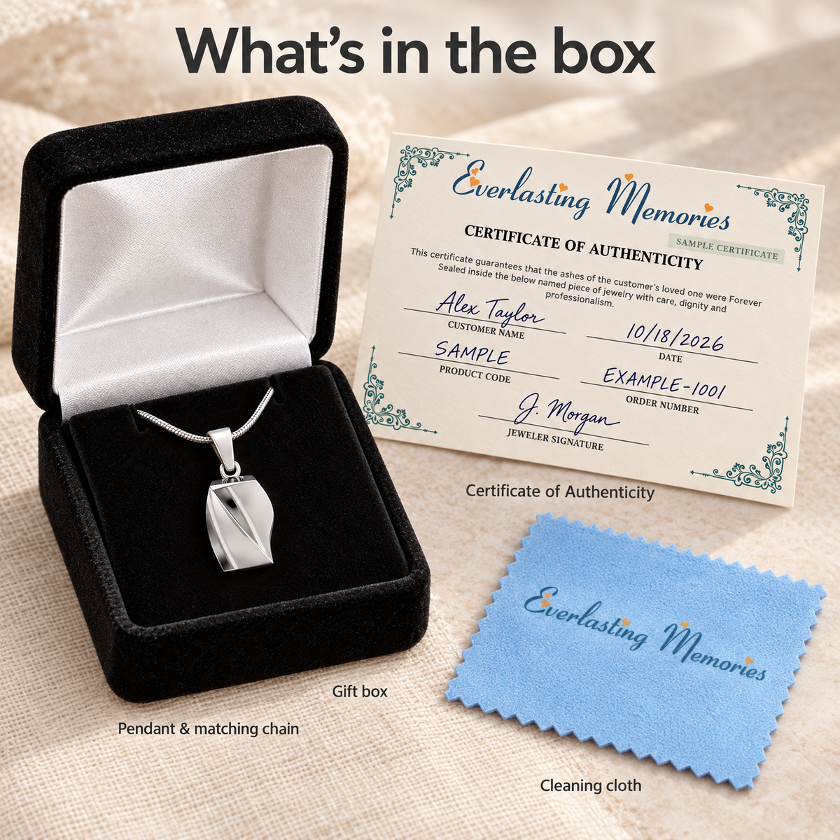 Helix Squared Forever Sealed Memorial Jewelry — whats in box — evr20031ssfs