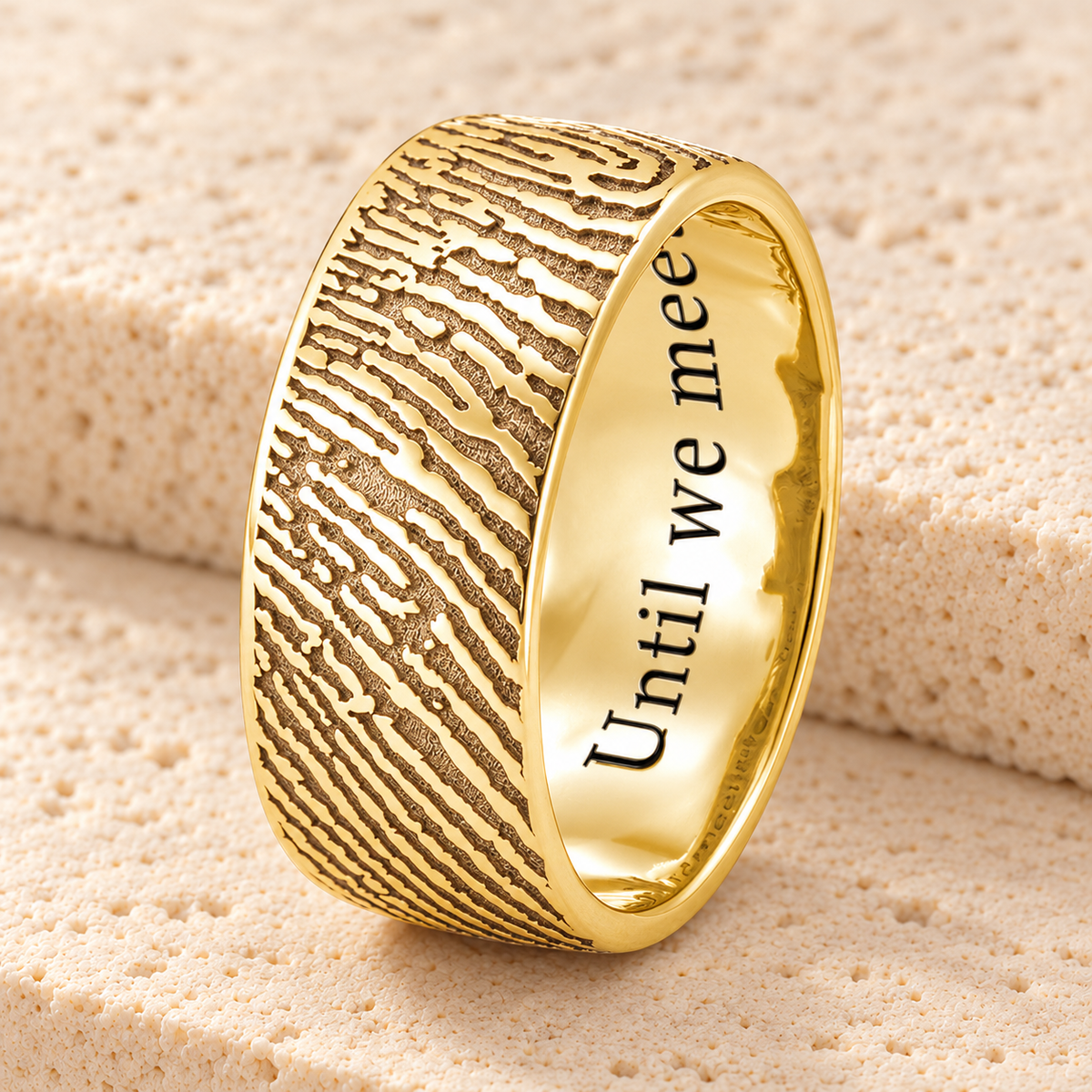 Men's Standard Solid 14k Gold Fingerprint Ring — main — evr30001kg