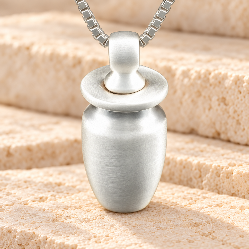 Sterling Silver Small Urn Cremation Urn Keepsake — main — evr114ss