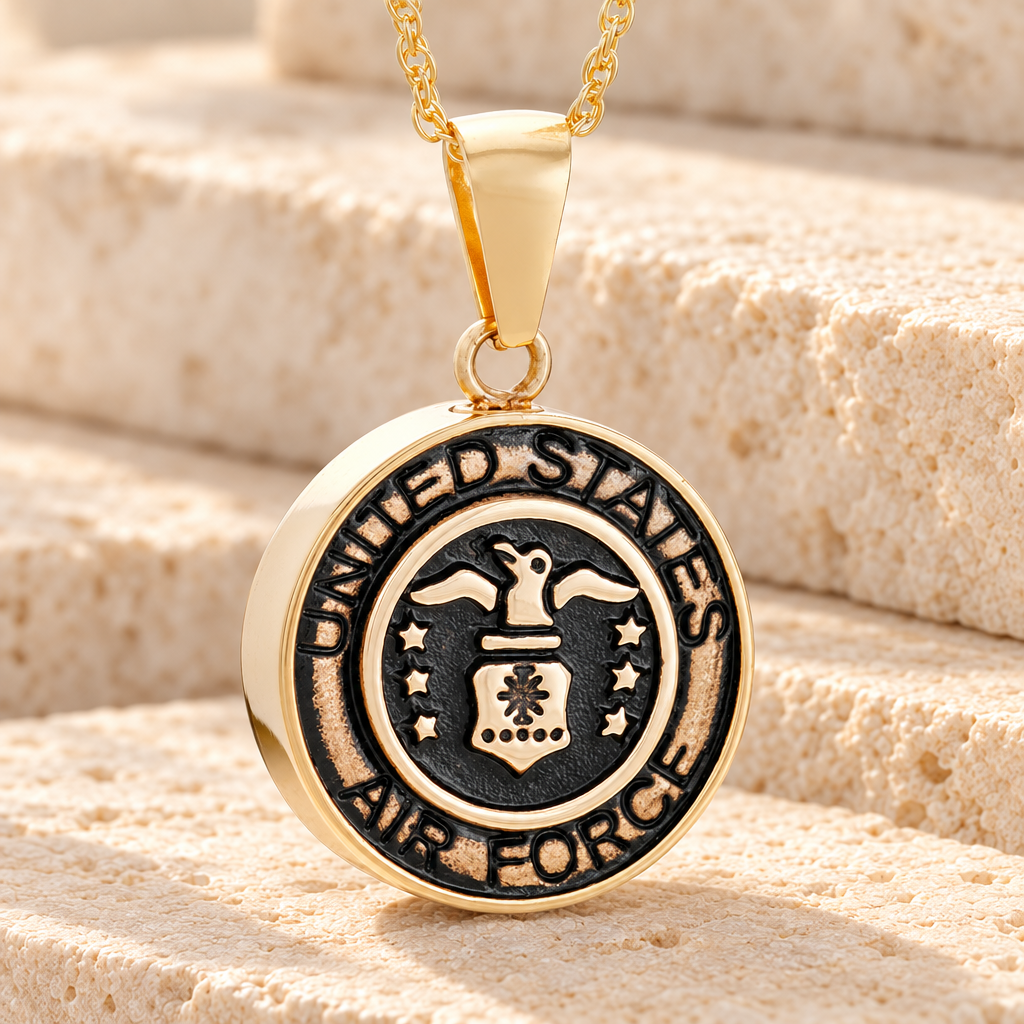 Gold Plated Air Force Medal Pendant Keepsake — main — evr6373g