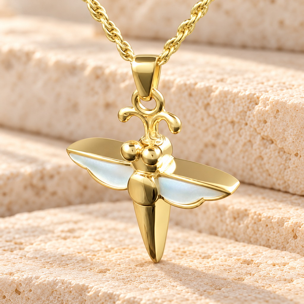 14K Gold Dewy Dragon Urn Necklace — main — evr851kg