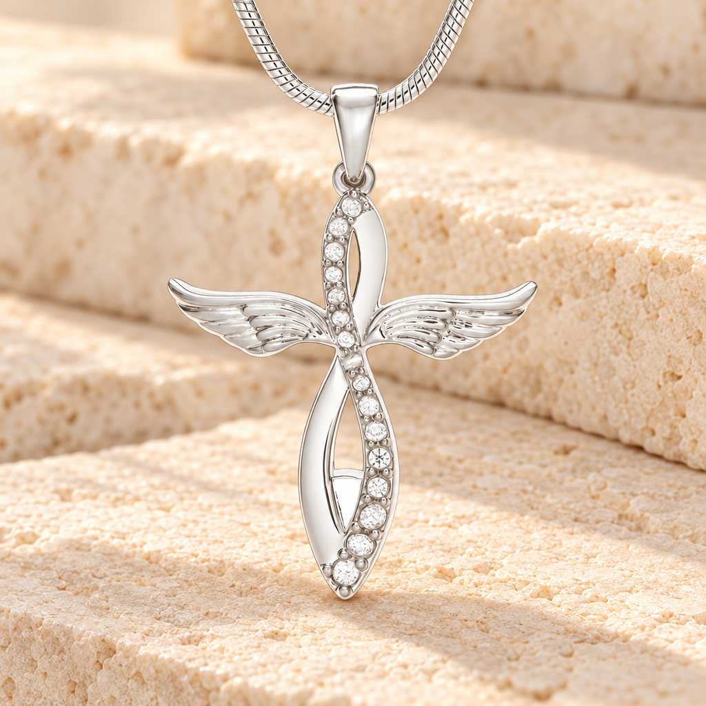 Silver Splendor Cross Urn Pendant — main — evr6760ss