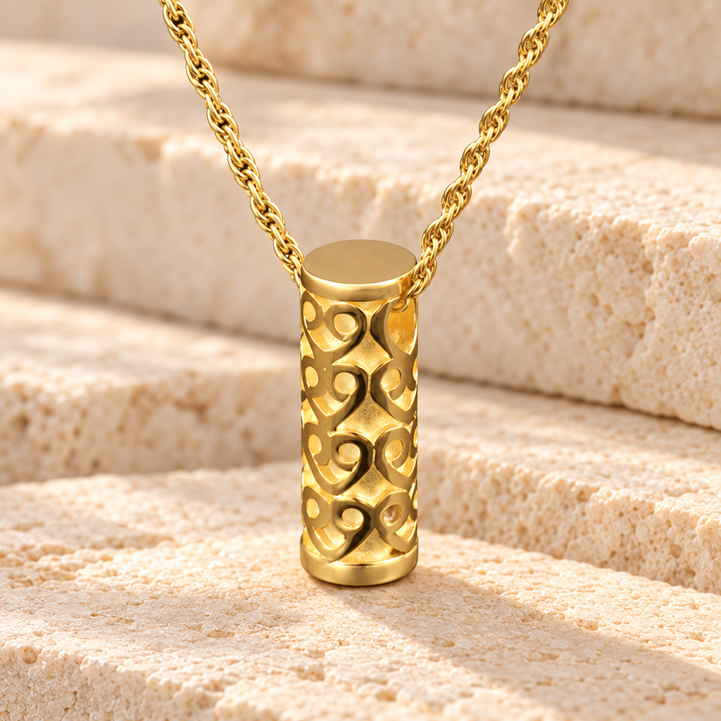 14k Gold Lovely Cylinder Memorial Jewelry — main — evr6046kg