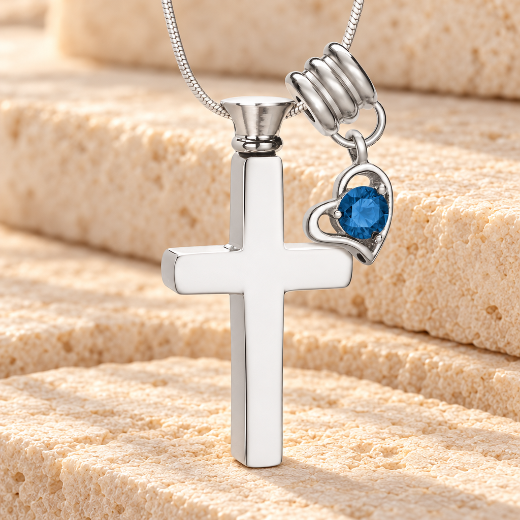 September Remembrance Cross Locket Necklace — main — evr1023sep