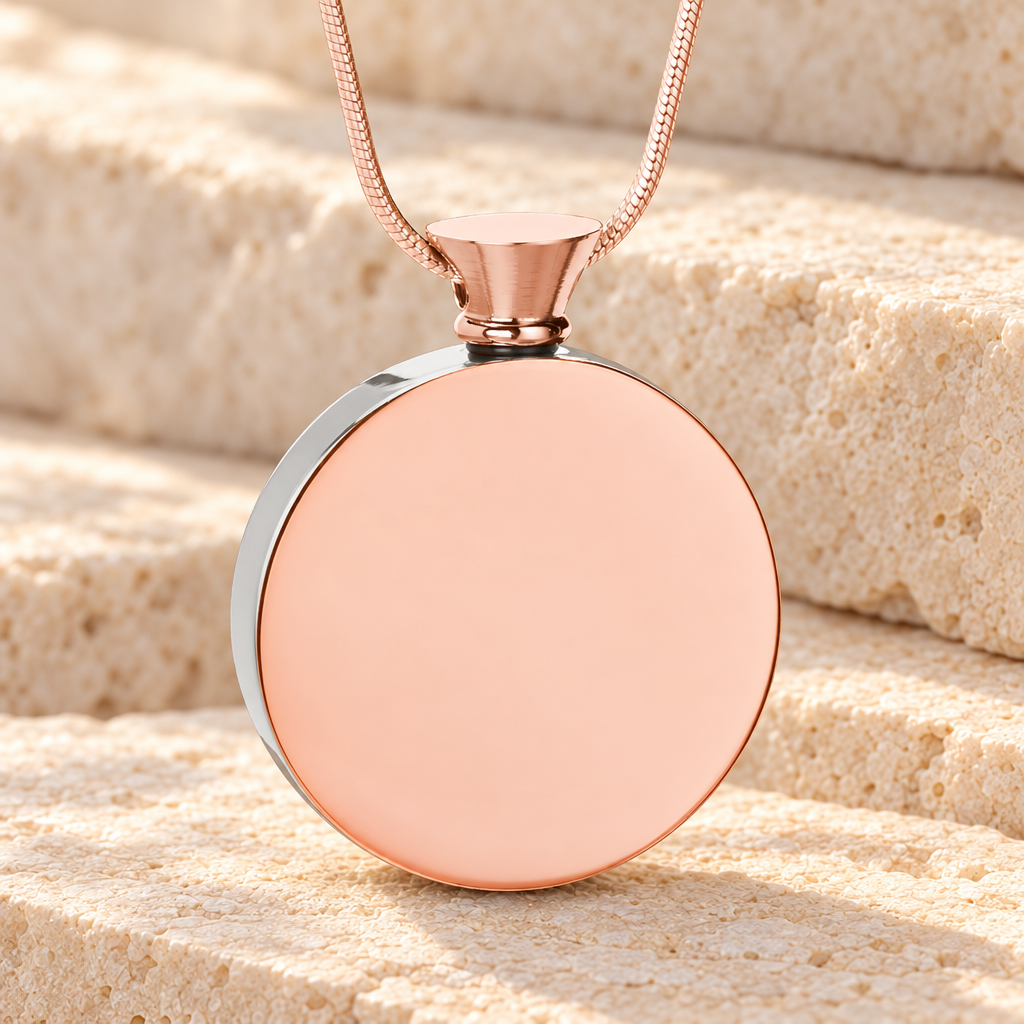 Rose Gold Circle of Life Urn Pendant — main — evr5014rg