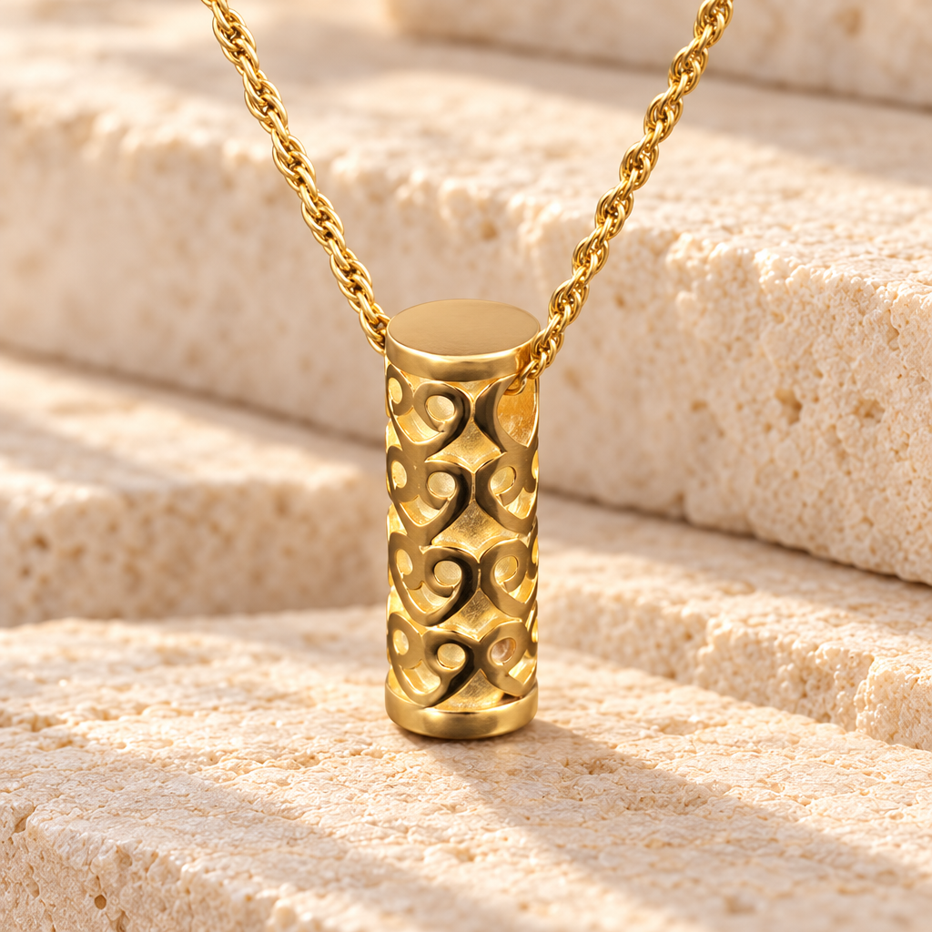 Gold Plated Lovely Cylinder Memorial Jewelry — main — evr6046gv