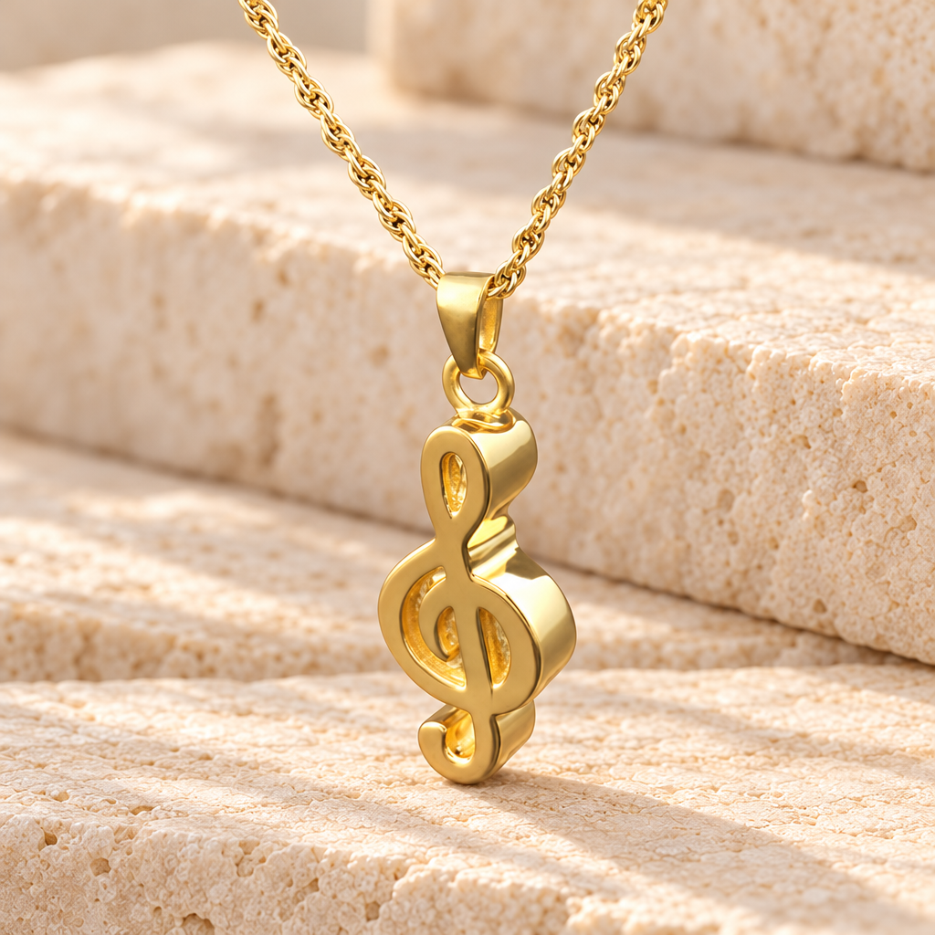 Gold Vermeil Music Note Urn Necklace — main — evr807gv