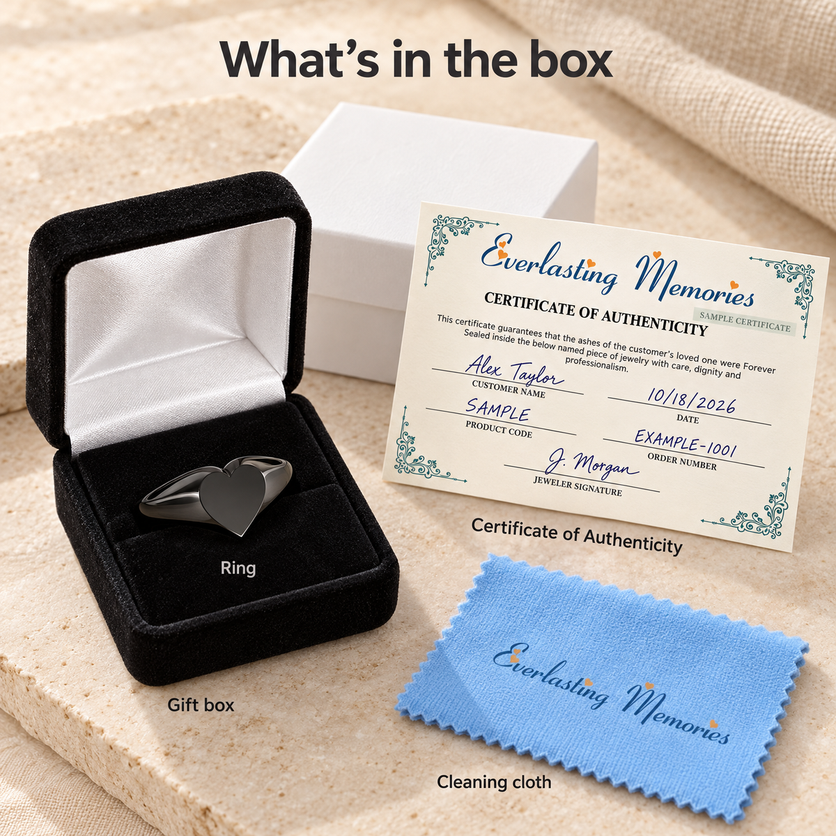 Black Signet Forever Sealed Memorial Ring — whats in box — evr20039bfs
