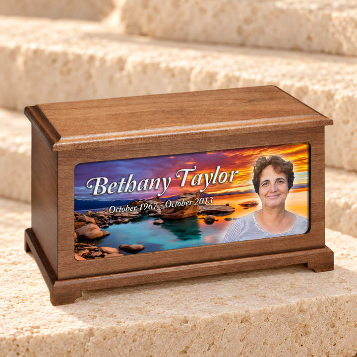 By The Sea Urn With Photo
