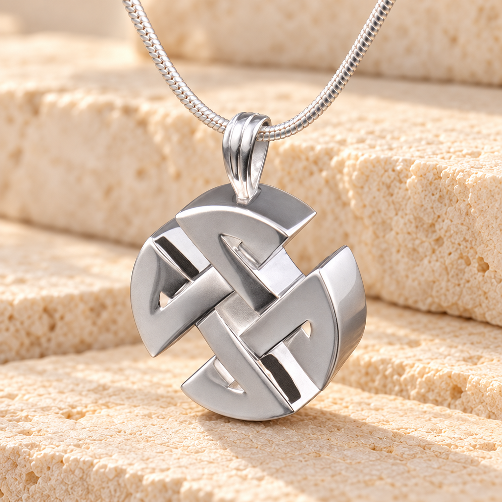 Sterling Silver Celtic Cherished Round Memorial Jewelry — main — evr6037ss