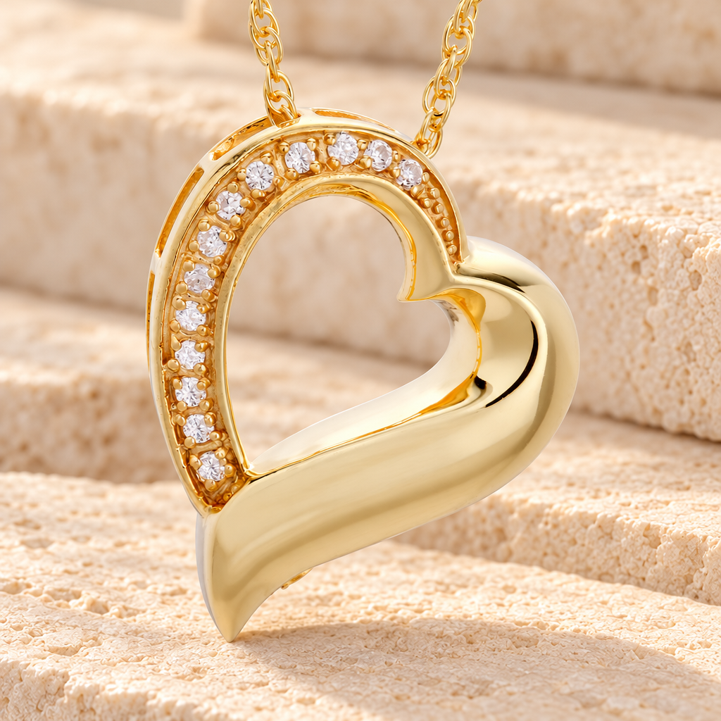 14K Gold Passion Heart Funeral Jewelry — main — evr893kg