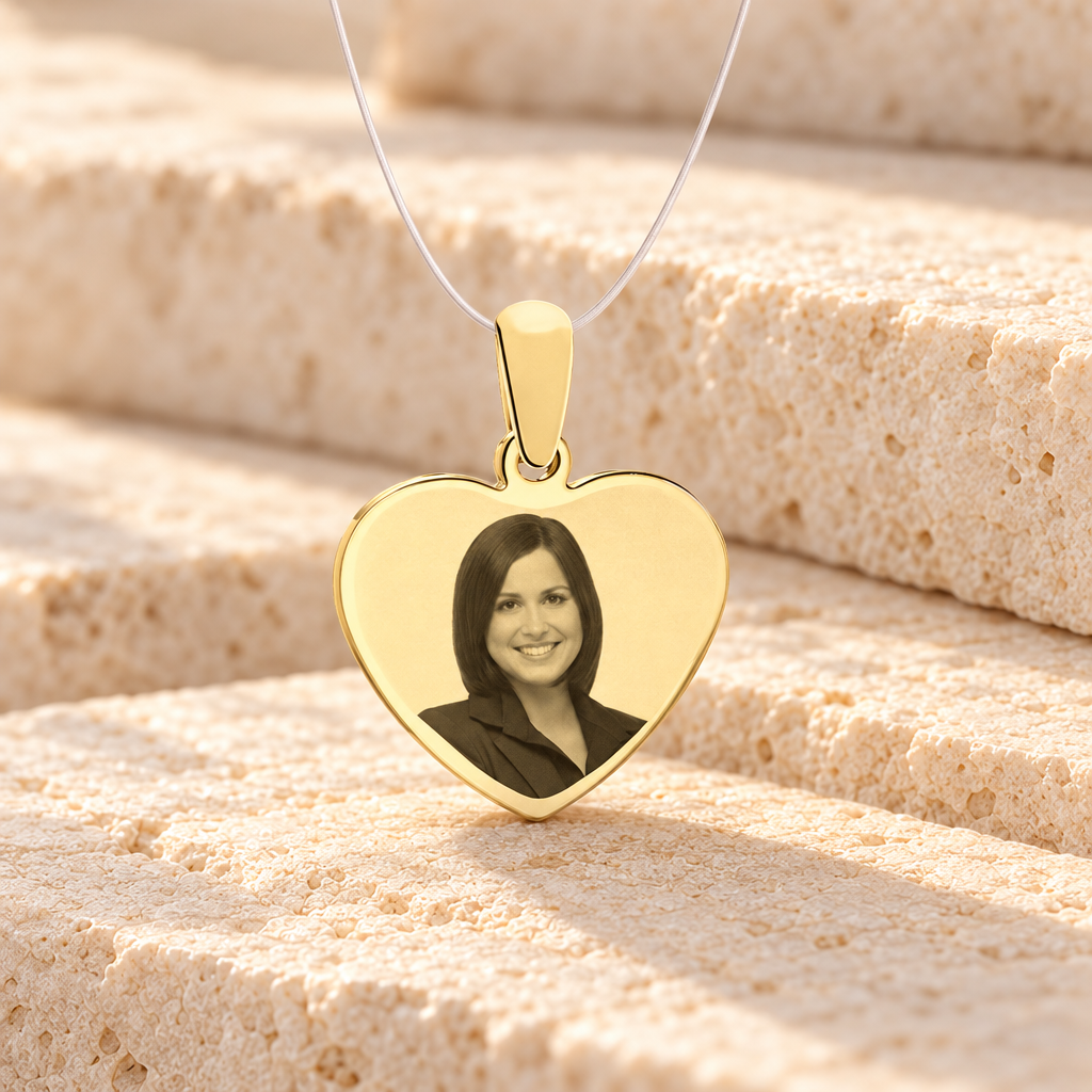 Heart Photo Engraved Gold Plated over Stainless Guardian — main — evr7402g