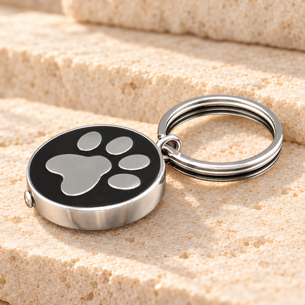 Stainless Steel Nightly Walk Keychain Memorial Locket — main — evr860ss
