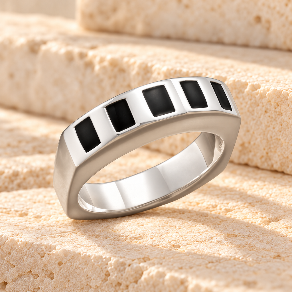 Men's 14k White Gold Token Remembrance Ring — main — evr6354mwg