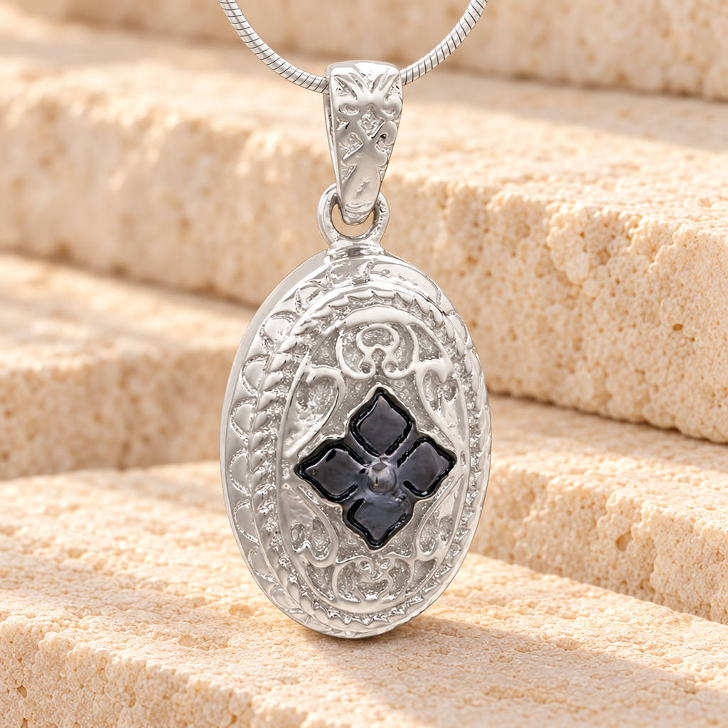 Silver Eternal Round Cremation Jewelry — main — evr6488ss