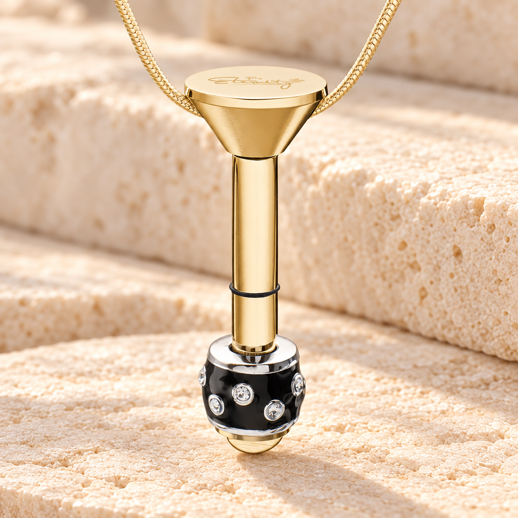 Gold Plated Millenium Ash Pendant with Refined Charm — main — evr6540gmill