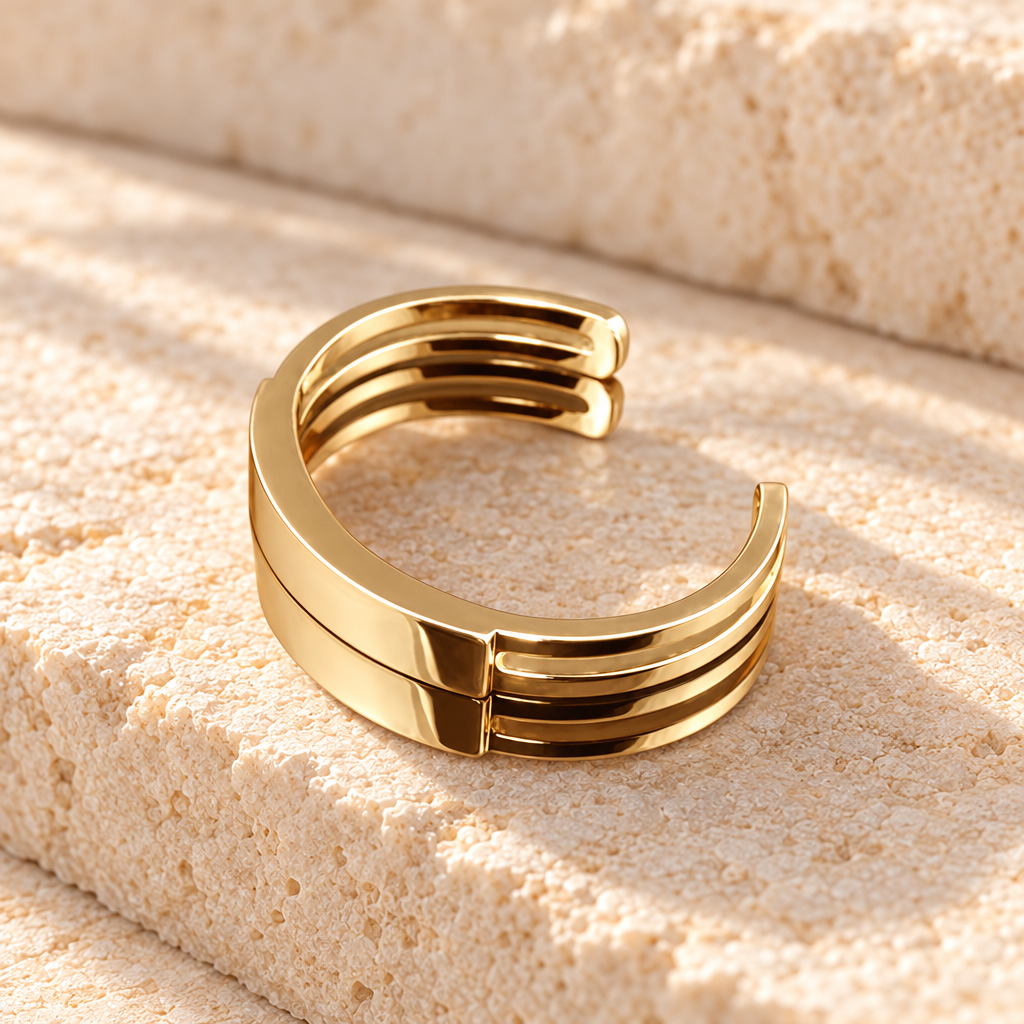 Gold Plated Women's Elegance Cuff Cremation Bracelet — main — evr6024gv
