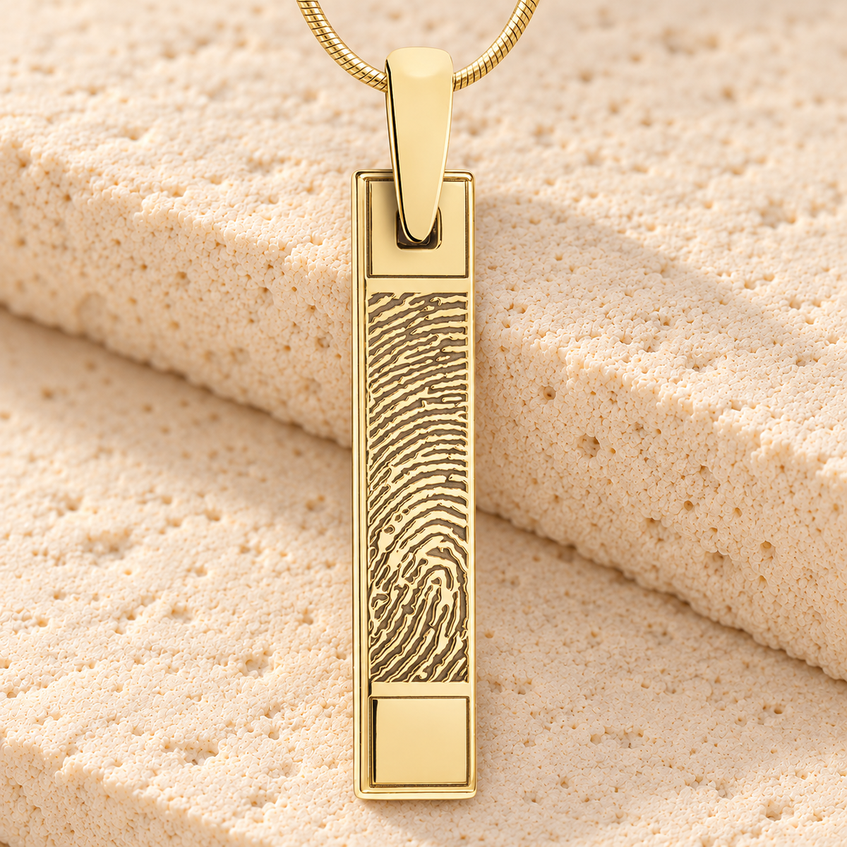 Solid 14k Gold Barred Fingerprint Necklace — main — evr4732kg