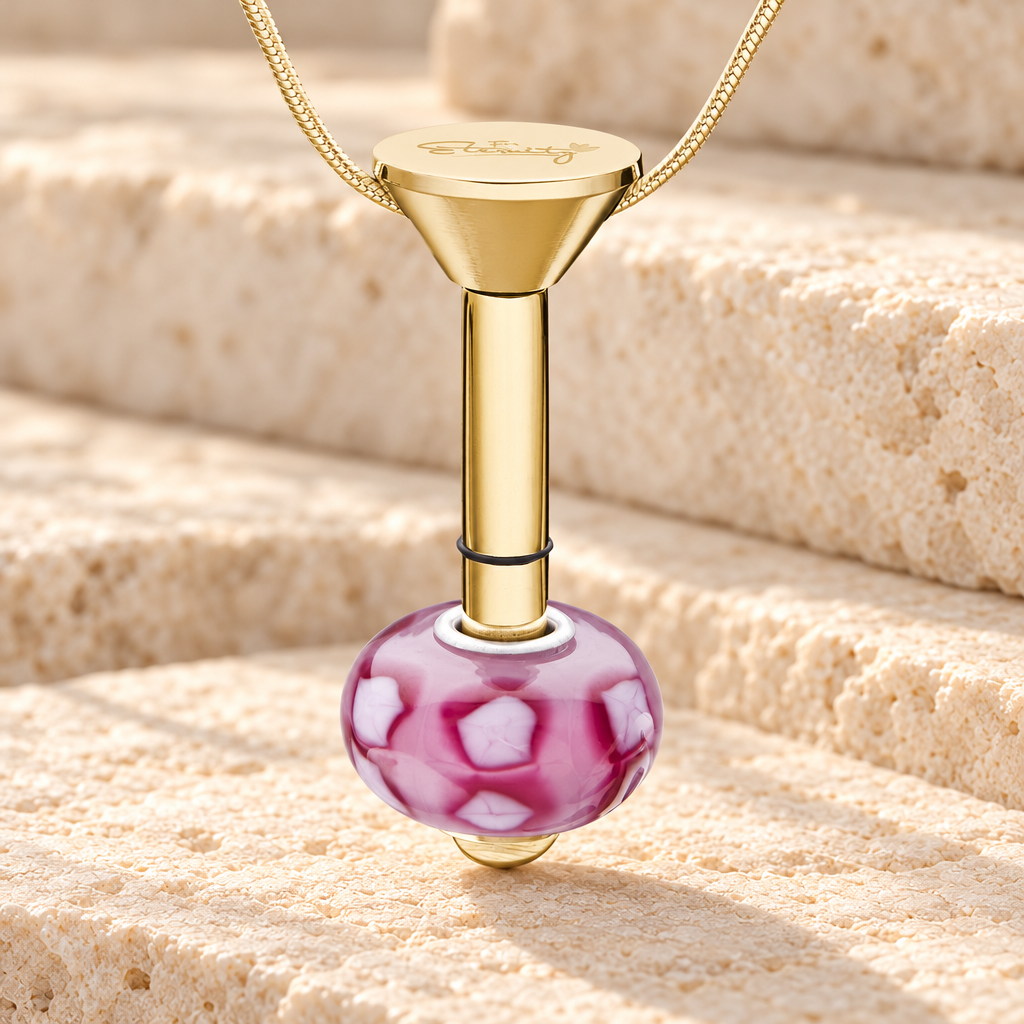 Gold Plated Millenium Ash Pendant with Blooming Charm — main — evr6545gmill