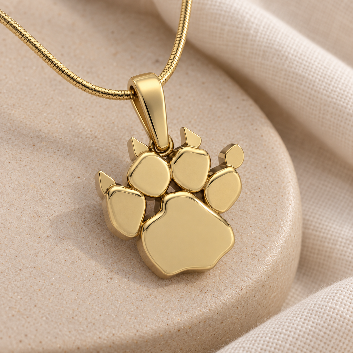 Gold Plated Pawprint Forever Sealed Memorial Jewelry — alternate view — evr20053gfs