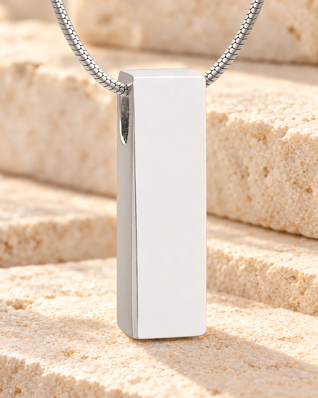 Solid 14K White Gold Elegance Cylinder Forever Sealed Cremation Jewelry — main — evr6463wgfs