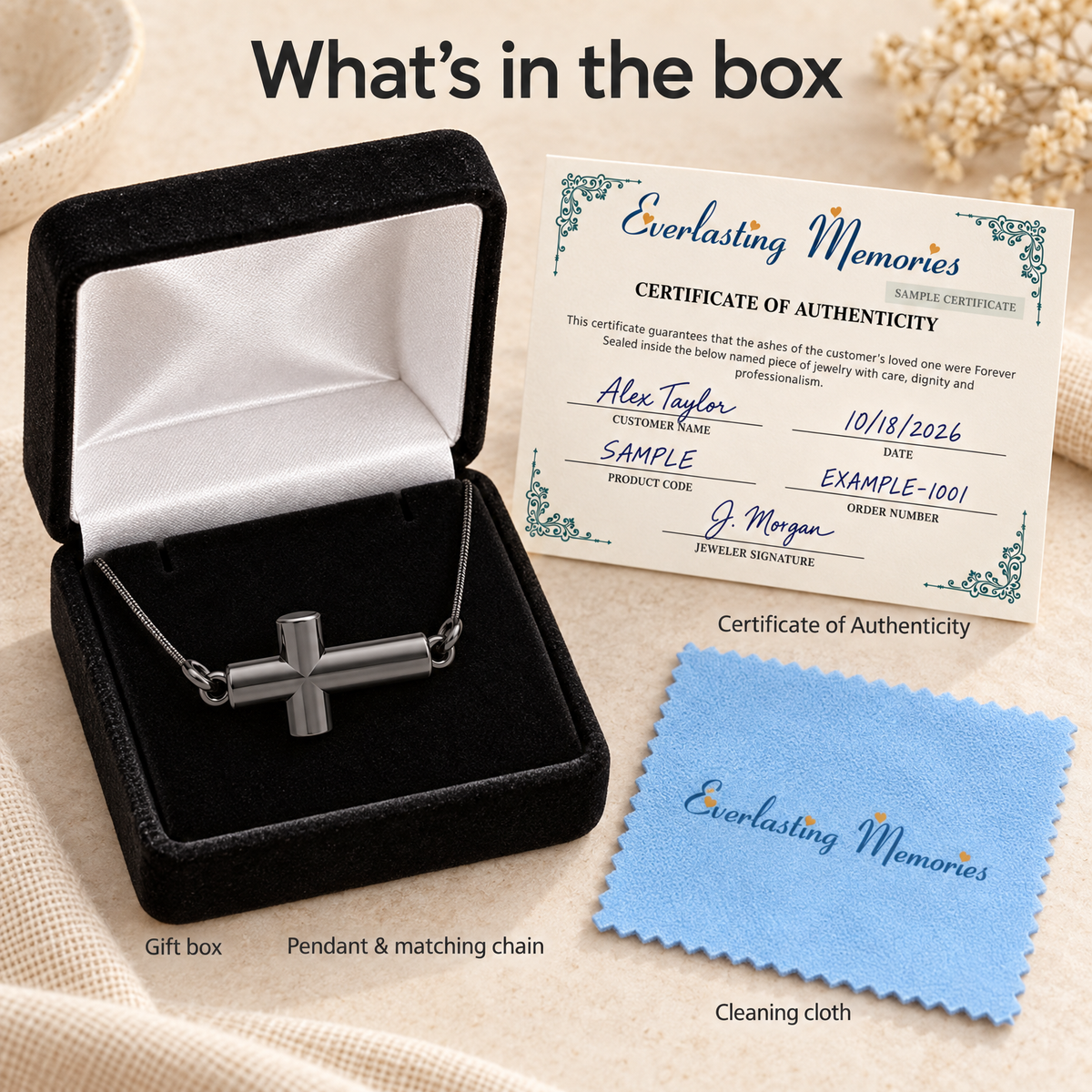 Black Plated Crossroads Forever Sealed Memorial Jewelry — whats in box — evr20003blfs