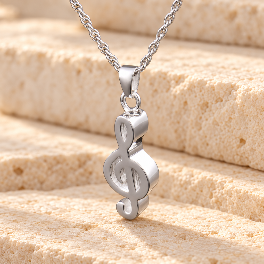 Sterling Silver Music Note Memorial Locket — main — evr807ss