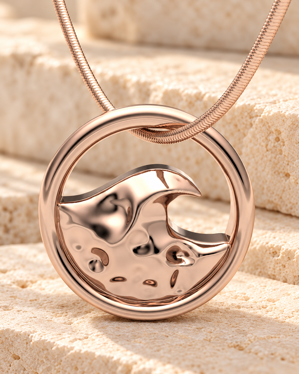 Rose Gold Plated Surf's Up Forever Sealed Memorial Jewelry — main — evr20007rgfs