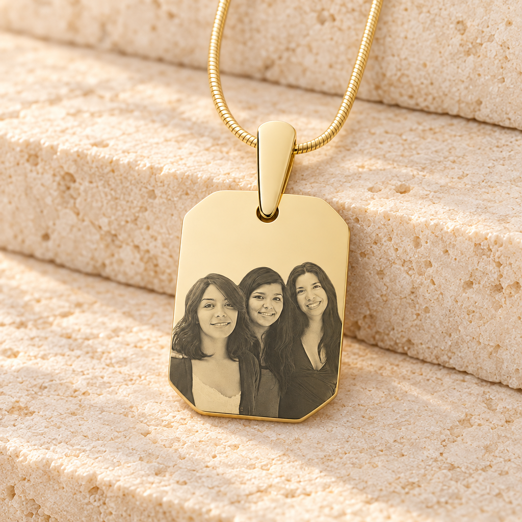 Gold Plated over Stainless Steel Boxed Photo Engraved Pendant — main — evr6589g