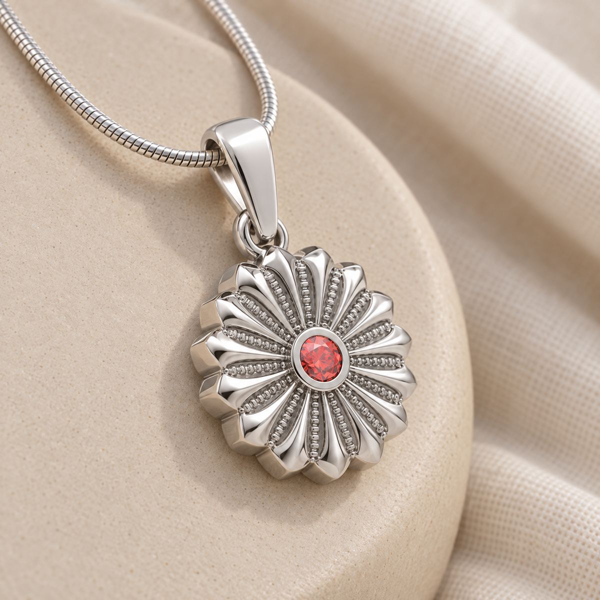 14K White Gold Birthstone Flowers Forever Sealed Memorial Jewelry — alternate view — evr20004wgfs