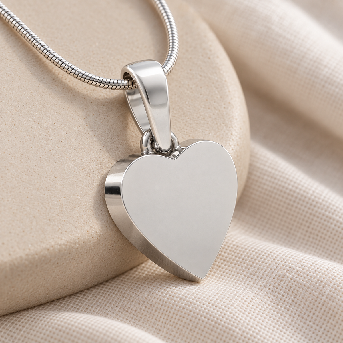 Sterling Silver Serenity Heart Forever Sealed Cremation Jewelry — alternate view — evr20037ssfs