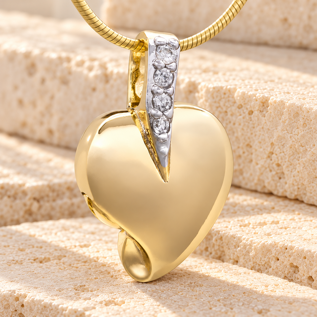 Gold Plated Heavenly Heart Cremation Jewelry — main — evr6493g