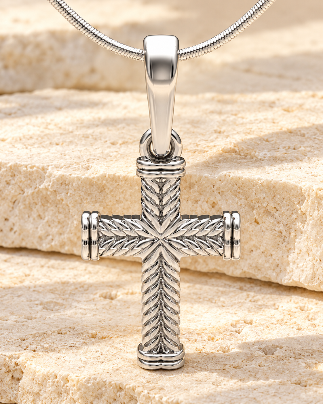 Cable Cross Forever Sealed Memorial Jewelry — main — evr20026ssfs