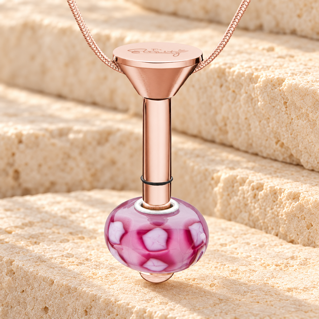 Rose Gold Plated Millenium Ash Pendant with Blooming Charm — main — evr6545rgmill