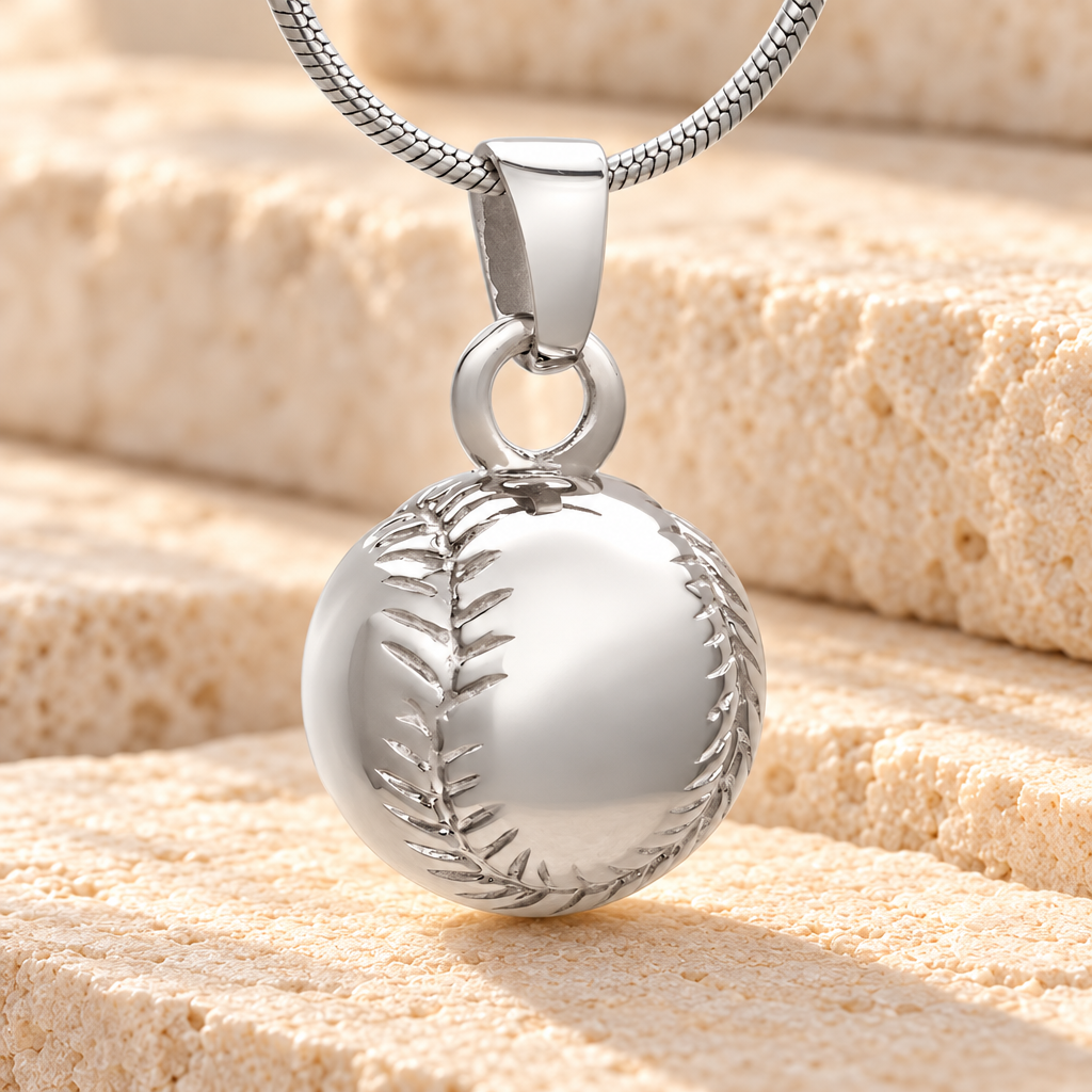 Sterling Silver Baseball Memorial Locket — main — evr514ss