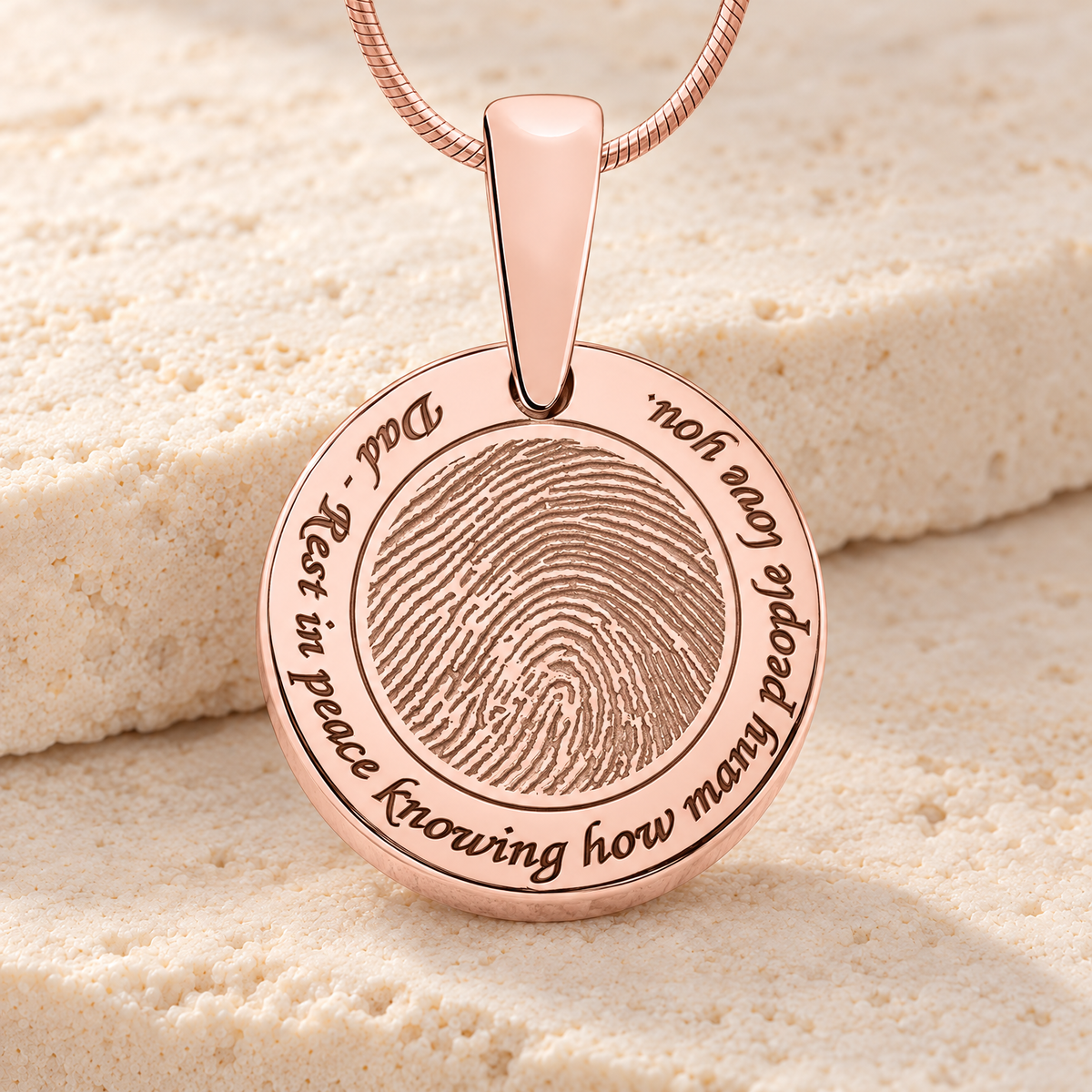 Rose Gold Plated Sterling Eternal Round Fingerprint Necklace — main — evr4825rg
