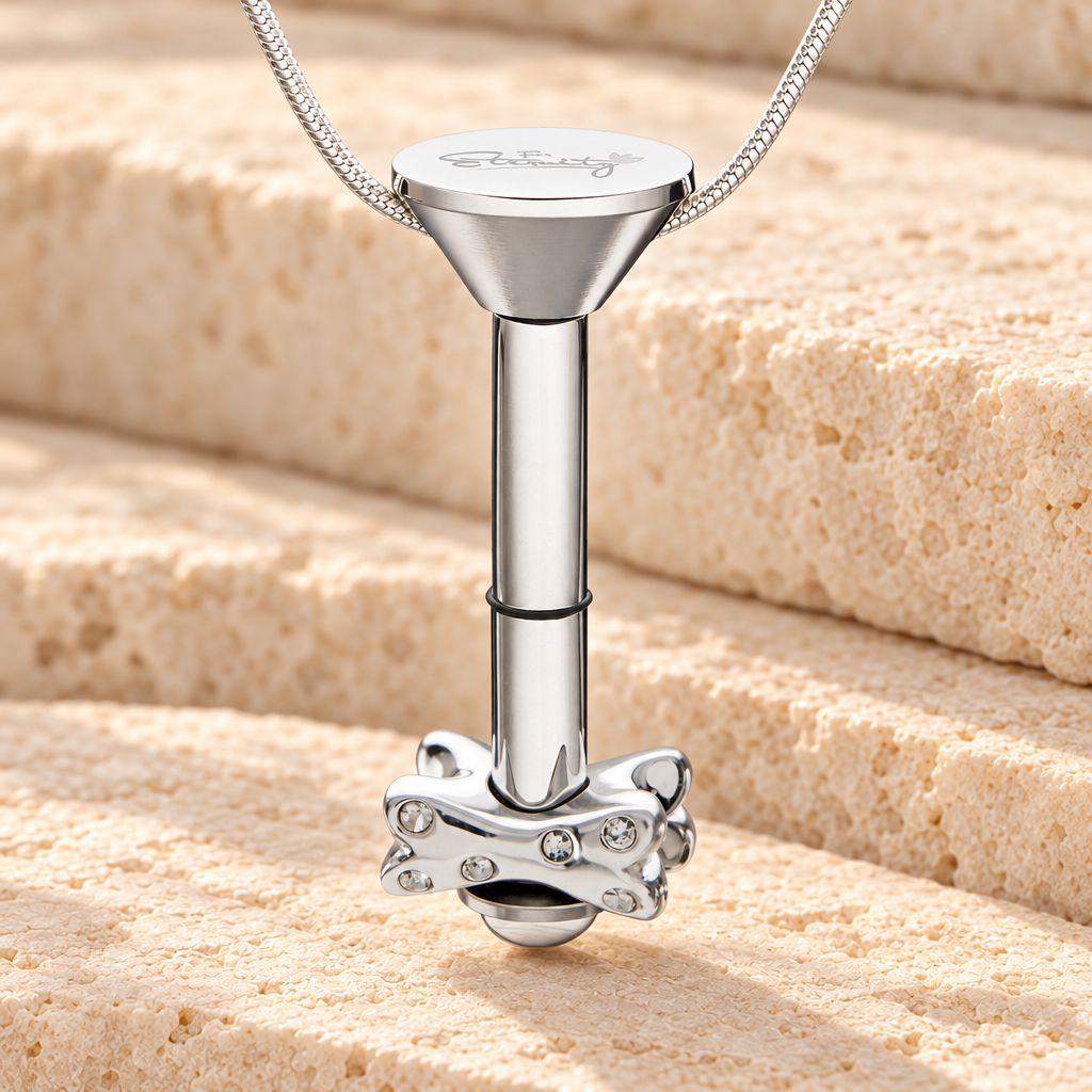 Silver Millenium Ash Pendant with Fanciful Bone Charm — main — evr6543smill