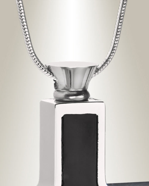 Black Stainless Dependable Cross Cremation Jewelry