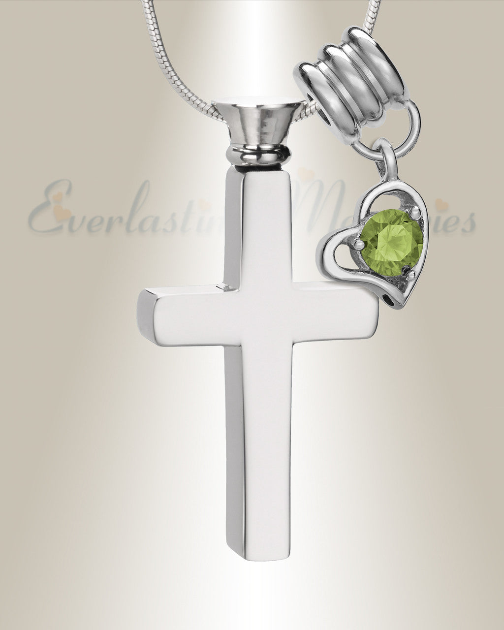 August Remembrance Cross Locket Necklace