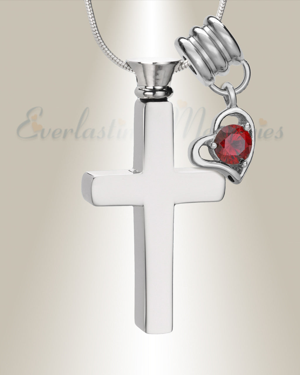 January Remembrance Cross Locket Necklace